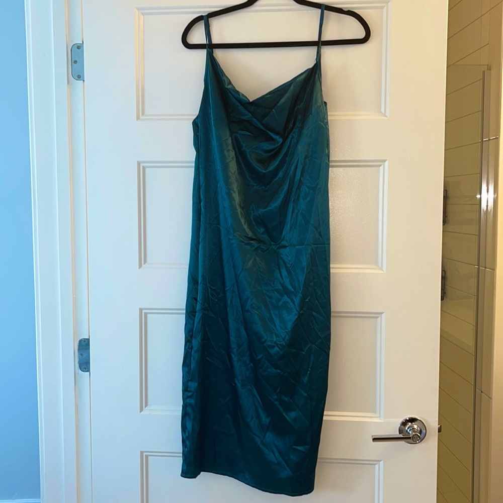 Forest Green Silky Dress